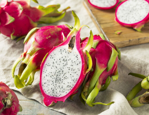 dragon fruit being prepared in kitchen